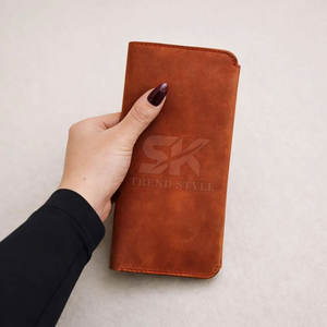 Portefeuille long à rabat en cuir pour homme, populaire, de haute qualité, en cuir véritable, nouveau portefeuille de créateur pour homme - Product Image 2