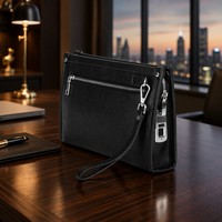 Sac d'affaires en cuir personnalisé OEM avec serrure à empreintes digitales, sac à main intelligent antivol pour hommes, GPS rechargeable, vente en gros d'usine