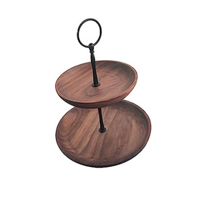 Support à gâteau en bois avec assiette à gâteau ronde en dôme avec couvercle porte-gâteau avec taille personnalisée faite à la main prix bon marché - Product Image 4