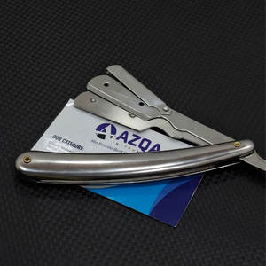 Navaja de Afeitar Profesional de Acero Inoxidable, Navaja de Barbero Plegable con Mango de Metal, Herramienta de Peluquería - Product Image 2