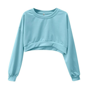 Transpirable 2025 Streatwear Mujeres Crop Top Sudaderas Mujeres Algodón Fleece Casual Deportes Sudaderas de manga larga - Product Image 3