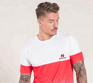 เสื้อยืดฟิตเนสยิมของผู้ชายแห้งเร็วชุดออกกำลังกายระบายอากาศสำหรับฝึกซ้อมกลางแจ้งและวิ่งแบบโค้ง - Product Image 4