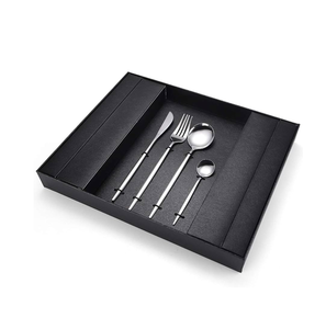 Cuillère à couverts en cuivre luxueuse avec emballage de boîte-cadeau polonais mat pour cuillère à dîner mate de bonne qualité en acier miroir d'hôtel - Product Image 2