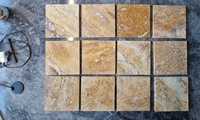 Carreaux de sol en travertin Capricho orange turc 2026, coupés transversallement, remplis et brossés, provenant de Turquie, pour terrasses et balcons intérieurs et extérieurs