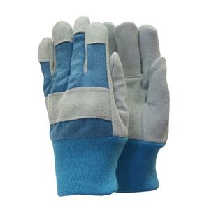 Gants Rigger en cuir de haute qualité pour enfants, blanc et bleu, fabricant et exportateur robustes - Product Image 1