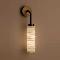 Applique murale LED en albâtre espagnol avec intérieur en cuivre, pour chambre, salon, chevet, et éclairage commercial