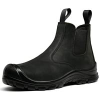 Bottes de Sécurité Noires en Cuir Caterpillar, Chaussures de Travail Industrielles pour Hommes