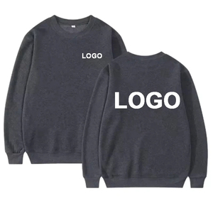 Sweats à capuche imprimés avec logo personnalisé de haute qualité motif solide brodé col rond hiver sweats doublés en polaire 100% coton - Product Image 3