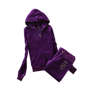 Vente Flash Hiver : Survêtement Jogging en Velours Épais Uni à Manches Longues avec Cordon de Serrage, Personnalisable, Respirant et Écologique - Product Image 1