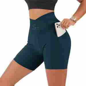 Pantalones Cortos Deportivos de Cintura Media para Mujer, Talla Grande, Personalizados OEM, para Ciclismo, Yoga, Fitness, Gimnasio, 100% Algodón, Secado Rápido - Product Image 1