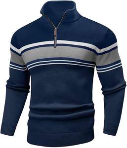 Pull en maille décontracté pour homme W9592Y Knzhee Industry, anti-rides, anti-bouloches, respirant, fin, 100% coton, ample, hiver - Product Image 4