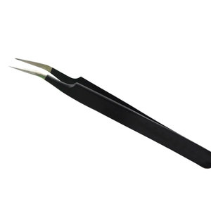 Pinzas de volumen de etiqueta privada Punta de fibra pinzas de Punta inclinada de acero inoxidable Pinzas de extensión de pestañas de volumen - Product Image 1