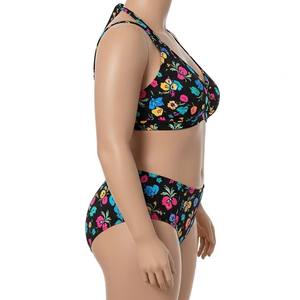 ชุดว่ายน้ำผ้าฝ้ายไนลอนสีทึบสำหรับผู้หญิงชุดว่ายน้ำแห้งเร็วชุดชายหาดชุดใส่ในสระว่ายน้ำฤดูร้อนใส่สบาย - Product Image 4