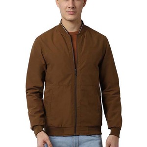 Chaqueta Bomber con Cremallera y Logotipo Personalizado de Alta Calidad para Hombre, Posición del Logotipo Frontal, Ropa de Otoño, Servicio OEM - Product Image 1