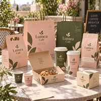 Ensemble d'emballages personnalisés pour café AT PACK avec sacs en papier, gobelets à café, boîtes alimentaires et sacs à café, fournitures de café en gros