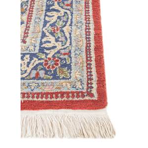 Alfombra Gulnar de Lana Anudada a Mano, Diseño Rectangular Abstracto con Medallón Rojo Naranja, Hecha a Mano, Modelo SKWL-334, para Sala de Estar o Pasillo - Product Image 4