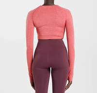 Ensemble de yoga respirant sans couture 100 % polyester de qualité supérieure pour femme – Leggings taille haute et brassière de sport avec logo frontal 220g pour la gym et le Pilates