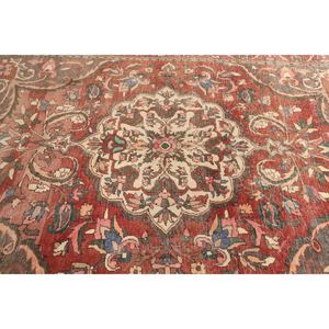 Alfombra turca grande de 6.6x9.7 pies, roja vintage con diseño geométrico y elementos florales. - Product Image 5