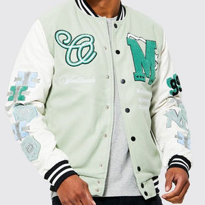 Vestes universitaires réversibles pour hommes de grande taille manteau de baseball personnalisé Bomber à capuche vente en gros veste en tissu de broderie vierge - Product Image 5