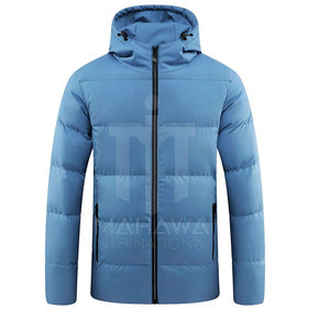 Men's Stylish Winter <b>Bubble</b> Jacket Long Sleeve Stand Collar Front Logo Quick Dry Breathable Nylon/Polyester Material - Product Image 1