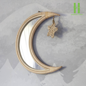 กระจกแขวนผนังกระจกหวายเป็นมิตรต่อสิ่งแวดล้อมทันสมัยทำด้วยมือ-ตกแต่งห้องนอนเด็กและห้องนั่งเล่นของเวียดนาม - Product Image 3