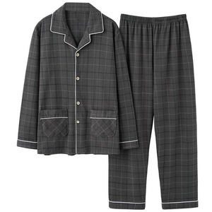 Vente en gros de pyjamas en coton pour hommes Ensemble de deux pièces de qualité supérieure Ensemble de pyjama 100% coton Vente en gros Élégant 2025 Fait sur mesure - Product Image 3