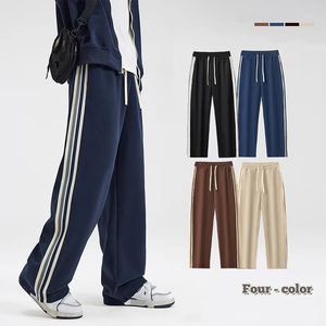 Pantalons de survêtement unisexes de haute qualité à cordon de serrage, droits, écologiques, pour hommes, taille mi-haute, en coton respirant, décontractés, design personnalisé - Product Image 5