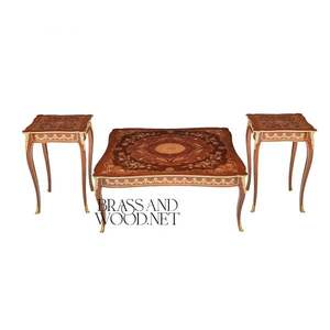 Juego de Mesa de Centro y Mesa Auxiliar de Madera con Incrustaciones de Lujo - Product Image 1