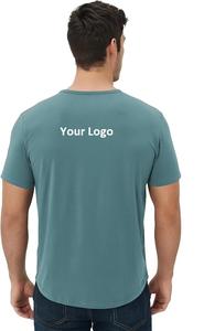 Nueva colección de camiseta de bambú ultrasuave para hombre, Camiseta básica informal de manga corta con dobladillo curvo ligero refrescante - Product Image 3