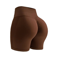 Shorts de Yoga de Cintura Alta para Mujer, Secado Rápido, Transpirables, Cierre Elástico, Diseño Sólido con Efecto Push-Up, Poliéster/Algodón, Personalizables con Estampado