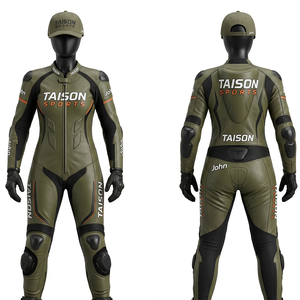 Premium Cowhide Leather 1200 GSM Downhill Longboarding Suit Black <b>Blue</b> Orange Panel Design Custom Logo - Product Image 3