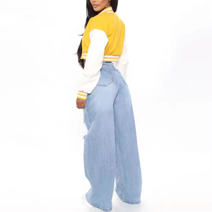 เสื้อแจ็กเก็ตมีแขนเสื้อหนังสำหรับผู้หญิงเสื้อแจ็คเก็ตทีมตัวแทนแฟชั่นสำหรับฤดูกาลใหม่ - Product Image 5