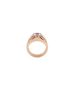 Anillo de sello hecho a mano de Plata de Ley 925, anillo de compromiso para mujer con corte de cojín alargado de diamante morganita para boda - Product Image 5