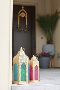 Farol Islámico de Hierro para Ramadán, Decoración de Mezquita, Iluminación Elegante para Áreas de Oración y Eventos Comunitarios - Product Image 6