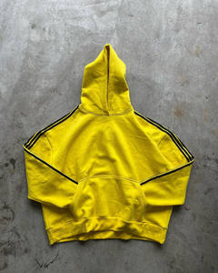 Sweats à capuche d'hiver décontractés unisexes avec manches à rayures Pull en coton doux à fermeture éclair Sweatshirts en jaune et pour - Product Image 2