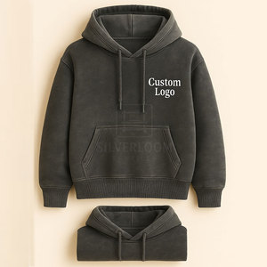 Sudaderas ligeras con logotipo personalizado 380 GSM mezcla de algodón polar de gran tamaño Streetwear pulóver ropa informal sudaderas con capucha para hombres - Product Image 5