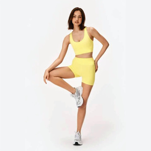 Taille haute 78% polyester 22% élasthanne citron verveine mélange Pulse pantalon chaud avec bande élastique à l'intérieur de la taille et poche cachée a - Product Image 4