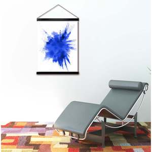 Minimalist Black Plastic <b>Poster</b> Strips 51 cm (Pair) with Hanging Cord Float Pattern Design - Product Image 5