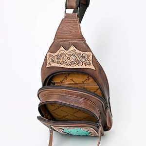Premium Quality Western Hand <b>Crafted</b> Sling Bag High Quality <b>Leather</b> <b>Tooled</b> Purse Casual Style Daily Use Bag At best Price - Product Image 4