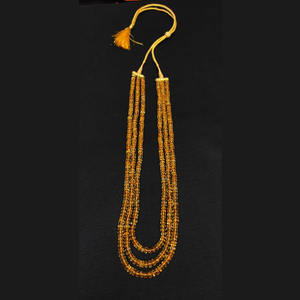 Hecho a mano de 3 capas citrino cuarzo collar llamativo con cuentas 3-4mm Roundel cuentas de piedra lisa citrino Natural hecho a mano - Product Image 1