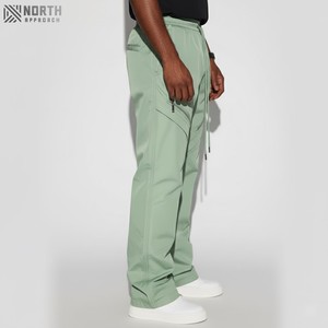 Pantalon baggy en éponge 100% coton personnalisé pantalon de survêtement léger avec broderie, lavage à l'acide pantalon de survêtement évasé pour hommes - Product Image 4