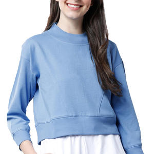 Sweat à capuche demi-zip en coton de qualité supérieure doux durable hiver sweat-shirt pour femme avec motif imprimé sweat-shirt à col rond pour femme - Product Image 4