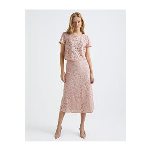 Conjunto de blusa de encaje de media manga para mujer BGN S23B111 - Product Image 1