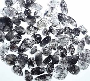 ควอตซ์ไหมธรรมชาติเรียบ Cabochon ฟรีขนาดราคาดี ควอตซ์ไหมธรรมชาติอัญมณี ควอตซ์ไหมสีดํา Cabochon - Product Image 5