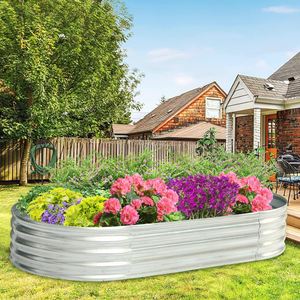 Caja de maceta de Metal duradero de acero galvanizado para exteriores, cama de jardín elevada para verduras, flores, frutas, plantas - Product Image 2