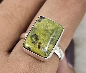 Natural Atlantasite Romantic Gemstone Bezel Setting <b>Silver</b> <b>Ring</b> <b>925</b> Sterling <b>Silver</b> Handmade Anniversary - Product Image 3