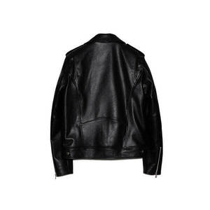 Veste de motard en cuir de vachette réversible pour femme avec col à capuche et bordure en fourrure à franges - Product Image 6