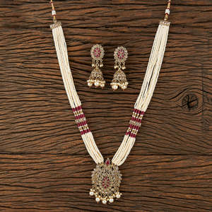 Juego de colgante de perlas antiguas hecho a mano, calidad de exportación, chapado en dhndi, 211945 en joyería al por mayor - Product Image 3