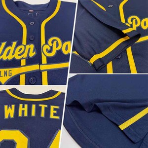 Custom Made Unisex Adults <b>Baseball</b> Jersey Sportswear Embroidery Heat-Transfer Printed Quick Dry Breathable Moisture-Wicking 100% - Product Image 3