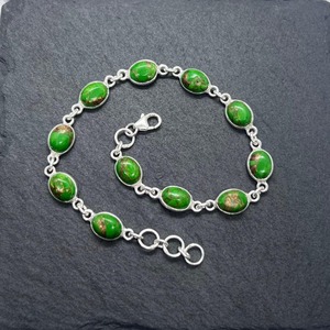 Joyas de piedras preciosas turquesas para mujer, pulsera de estilo bohemio de plata, joyería de plata de ley 925, pulsera hecha a mano de tendencia, Regalo para mamá - Product Image 2